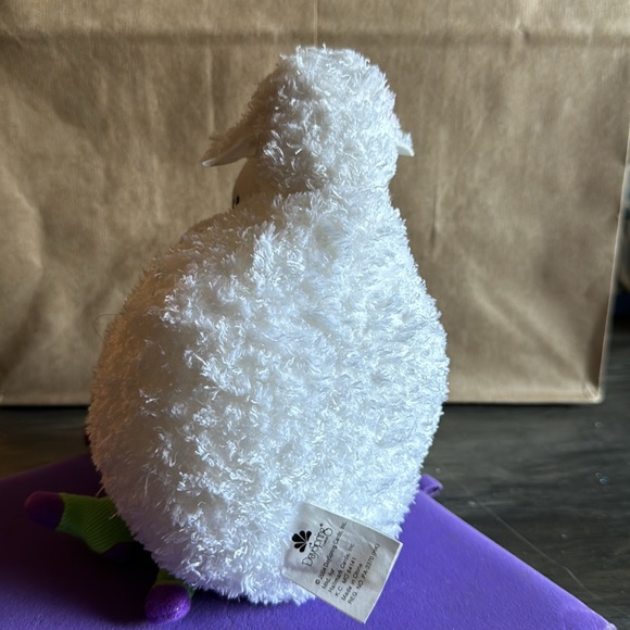 Adorable sheep plushie with green and purple socks - Picture 3 of 4